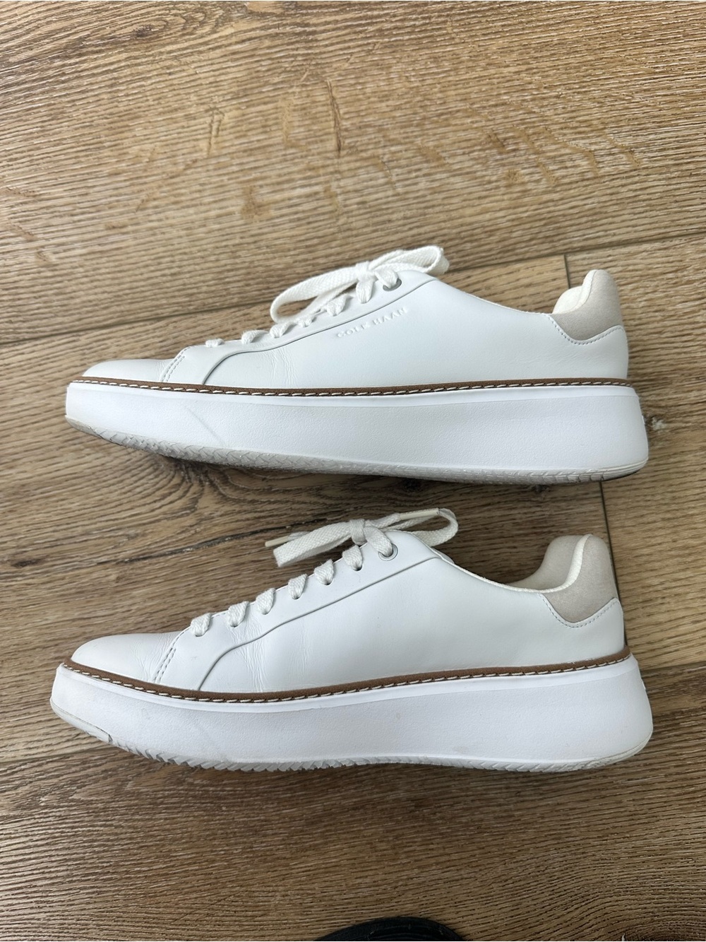 Cole Haan White Leather Sneakers - Picture 3 of 5